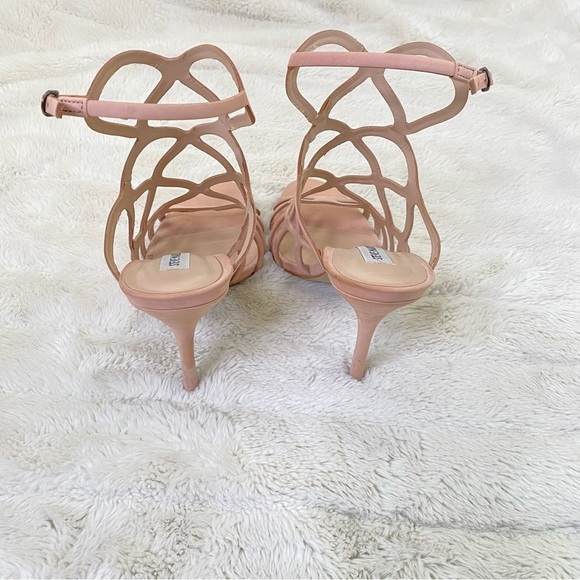 Steve Madden Neutral Beige Cutout Cage Strappy Heels Size 8.5 - Picture 8 of 14